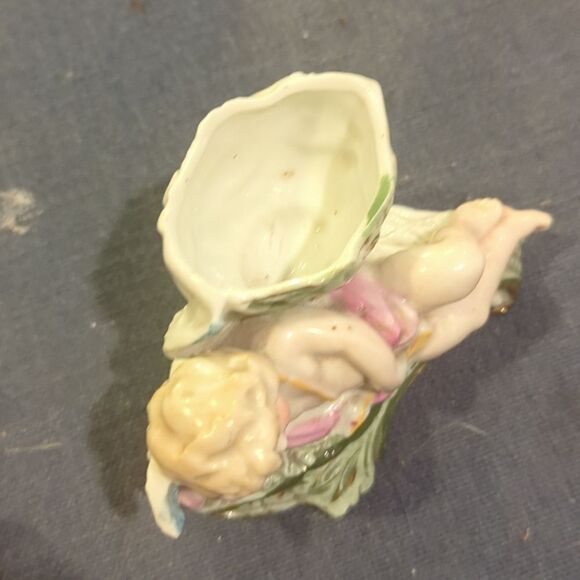 Vintage lefton style cherub trinket dish or bud base, planter - Picture 5 of 8